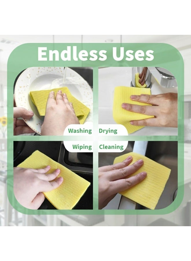 لوكاداه مناشف مطبخ متعددة الأغراض من الألياف - فائقة الامتصاص، متينة، قابلة لإعادة الاستخدام، وقابلة للغسل في الغسالة - مناديل تنظيف إسفنجية متينة للاستخدام المنزلي، لتنظيف أسطح العمل والأطباق والزجاج والتنظيف العام (عبوة من 12 قطعة) - Image 4