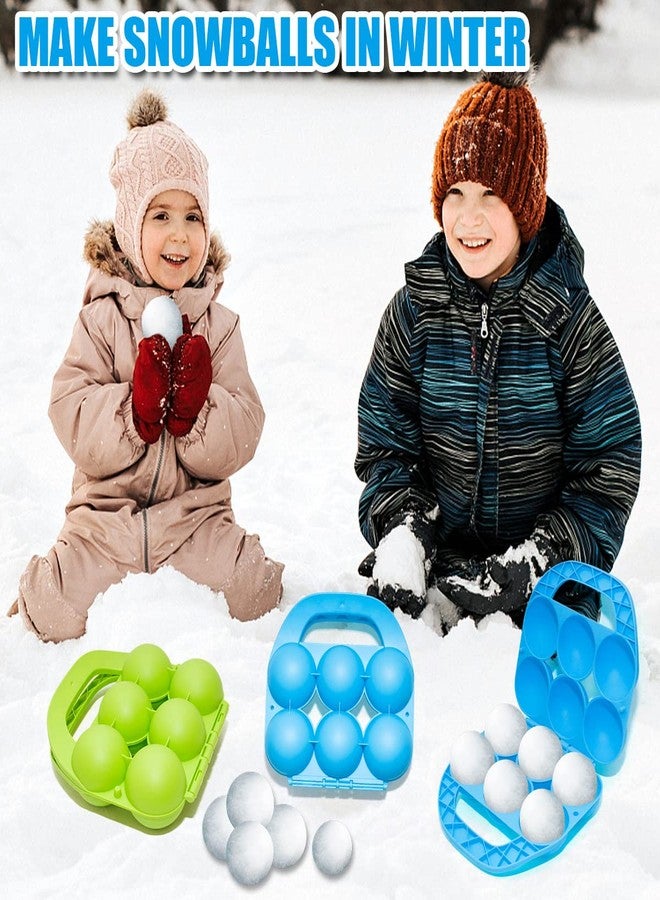 Holady 2 Pack Snowball Makers - Makes 6 Snowballs at Once - Outdoor Winter Snow Toys for Kids and Adults, Snowball Maker Tool with Handle for Snow Ball Fights（Blue,Green） - Image 5