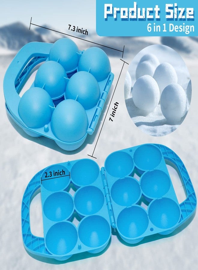 Holady 2 Pack Snowball Makers - Makes 6 Snowballs at Once - Outdoor Winter Snow Toys for Kids and Adults, Snowball Maker Tool with Handle for Snow Ball Fights（Blue,Green） - Image 2