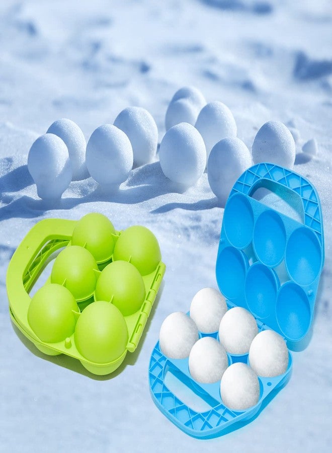 Holady 2 Pack Snowball Makers - Makes 6 Snowballs at Once - Outdoor Winter Snow Toys for Kids and Adults, Snowball Maker Tool with Handle for Snow Ball Fights（Blue,Green） - Image 4
