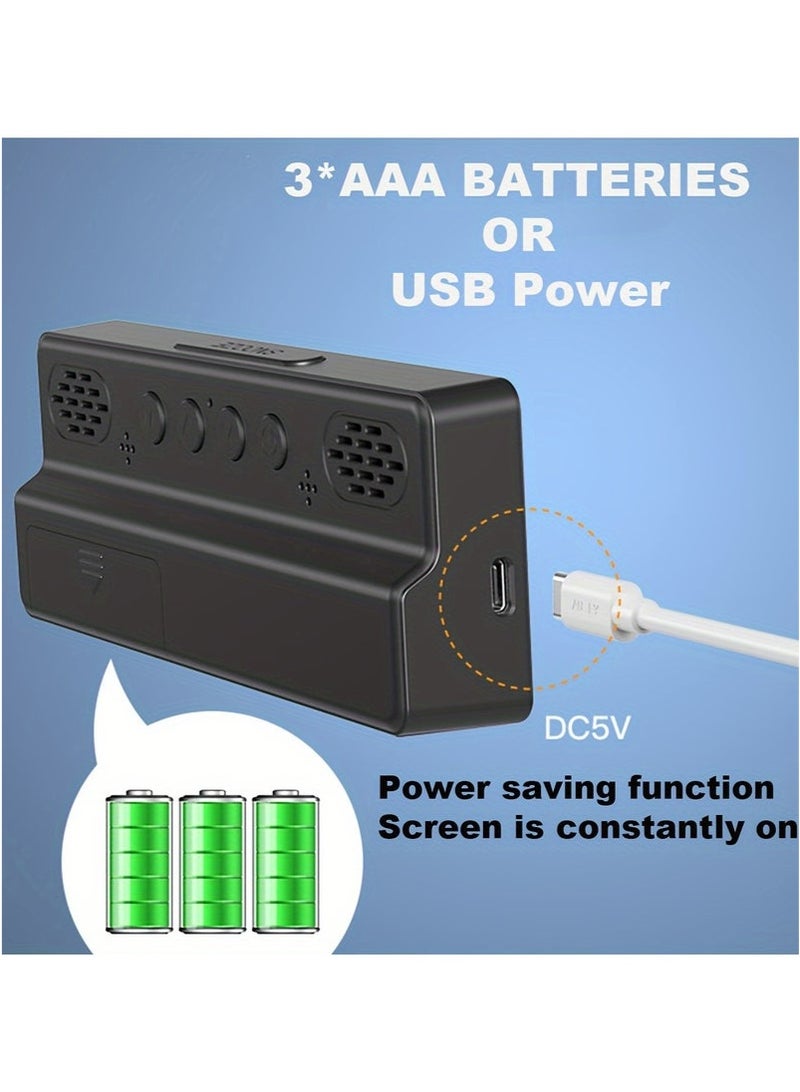 Bukela Modern Led Digital Alarm Clock With Mirror Finish Adjustable Brightness, Temperature Display, Usb Powered Desk Clock For Bedroom Decor , Batteries Not Included Alarm Clocks For Bedrooms（Black） - Image 3