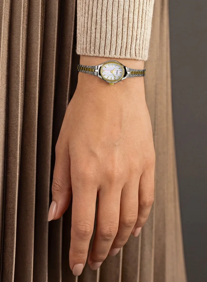Rotary  Women's 1895 Analogue Watch, 16.8 mm, Mother of Pearl Dial, Two-Tone Steel Bracelet for Women | Best Price UAE