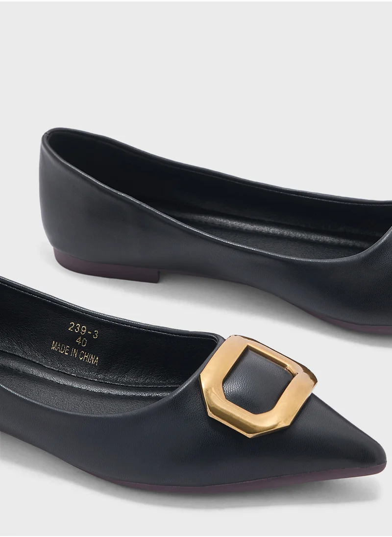 ايلا Diamante Bow Pointy Toe Flat Shoe