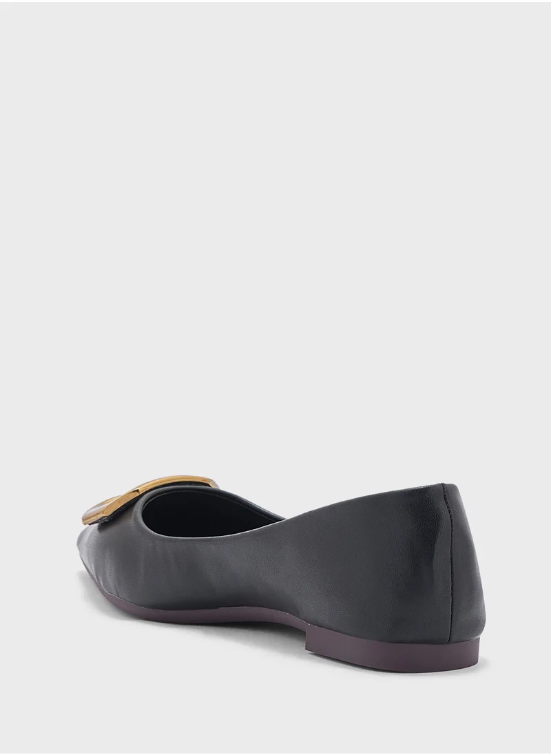 ايلا Diamante Bow Pointy Toe Flat Shoe