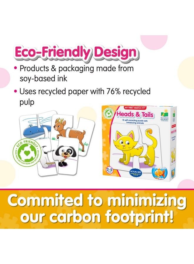 THE LEARNING JOURNEY : My First Match It Head And Tails 15 Piece Self Correcting Animal Matching Puzzles Learning Toys For Toddlers 1 3 Award Winning Toys - Image 5