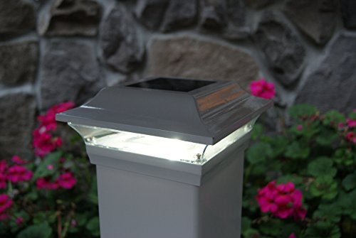Classy Caps SL214W 5x5 Imperial Solar Post Cap - White – High-Performance Solar LED, Durable Cast Aluminum with Powder-Coated Finish, Fits Over an Actual 5" x5" Post. - Image 2