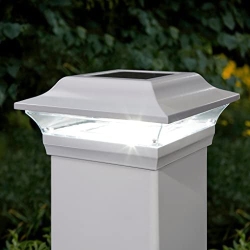 Classy Caps SL214W 5x5 Imperial Solar Post Cap - White – High-Performance Solar LED, Durable Cast Aluminum with Powder-Coated Finish, Fits Over an Actual 5" x5" Post. - Image 3
