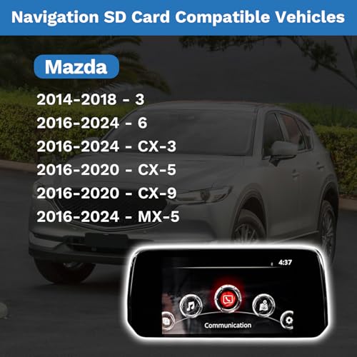 Forccord Latest Version Navigation SD Card Fits for Mazda 2014-2018 - 3, 2016-2024 - Mazda 6/CX-3/MX-5, 2016-2020 - CX-5/CX-9 Car GPS Navigation System for USA/Canada/Mexico - Image 3