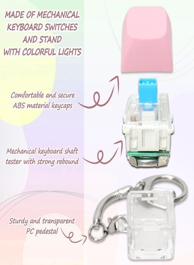 COZYMATE Keyboard Fidget Toys for Adults Keyboard Clicker with LED Light Keychain Fidget Sensory Fun Toys for Anxiety Decompression (Pink, 1P) - Image 3