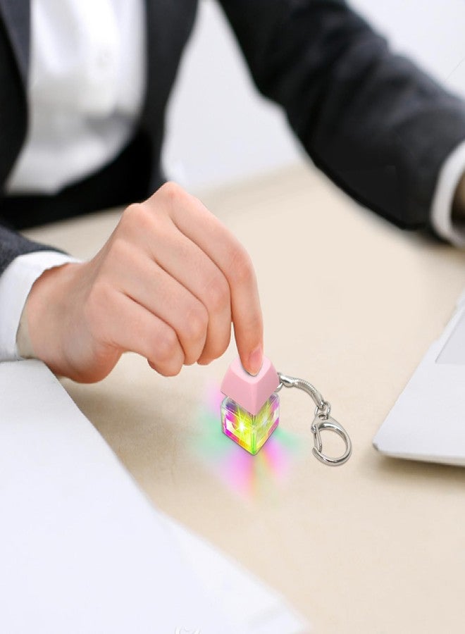 COZYMATE Keyboard Fidget Toys for Adults Keyboard Clicker with LED Light Keychain Fidget Sensory Fun Toys for Anxiety Decompression (Pink, 1P) - Image 4