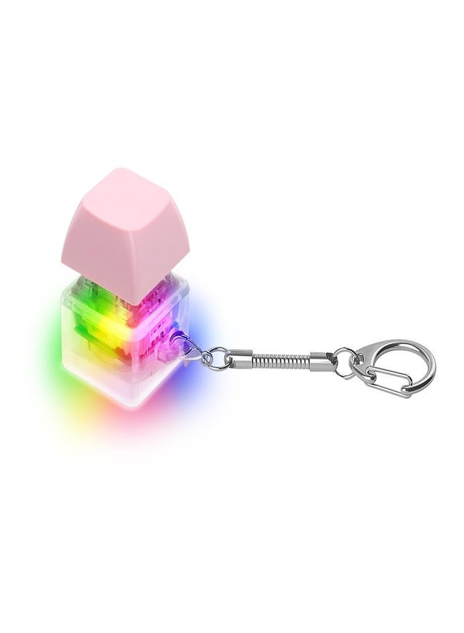COZYMATE Keyboard Fidget Toys for Adults Keyboard Clicker with LED Light Keychain Fidget Sensory Fun Toys for Anxiety Decompression (Pink, 1P) - Image 1
