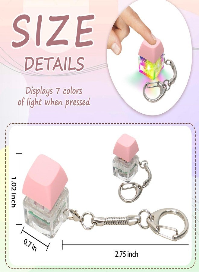 COZYMATE Keyboard Fidget Toys for Adults Keyboard Clicker with LED Light Keychain Fidget Sensory Fun Toys for Anxiety Decompression (Pink, 1P) - Image 2