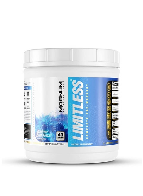 Limitless Magnum Nutraceuticals Premium Quality, Blue Raspberry/Fruit Punch, 504G - يدعم زيادة الطاقة والتركيز والقدرة على التحمل