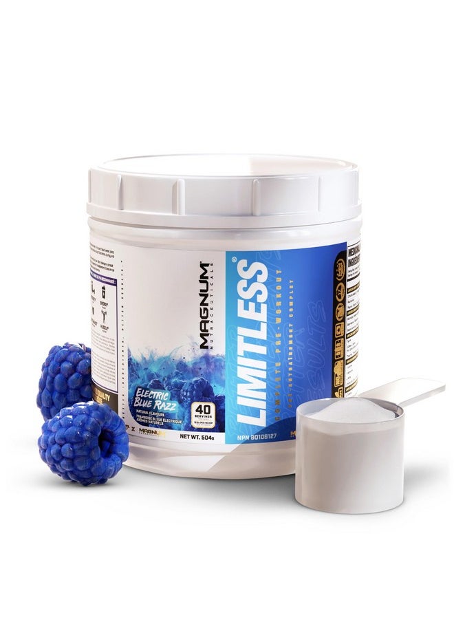 Limitless Magnum Nutraceuticals Premium Quality, Blue Raspberry/Fruit Punch, 504G - يدعم زيادة الطاقة والتركيز والقدرة على التحمل