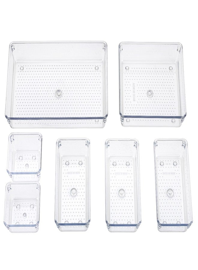 IDITRI EXPORT Transparent Drawer Storage Organizer System with Multiple Size Options for Kitchen, Vanity, Bathroom & Office Variants Size Trays. (Set Of 7piece) - Image 1