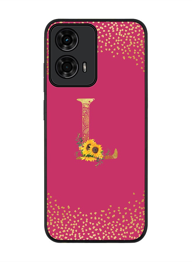 Stylizedd For Motorola Moto G24 / G24 Power Case,Slim fit Camera Protection, Shockproof Thin Phone cover - Custom Floral Monogram - L ( Deep Pink ) - Image 1