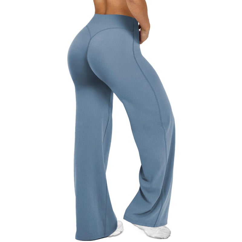 JGS1996 Wide Leg Yoga Pants Bottoms Straight Leg Leggings for Women High Waist Stretch Booty Casual Gym Workout Sweatpants - Image 1