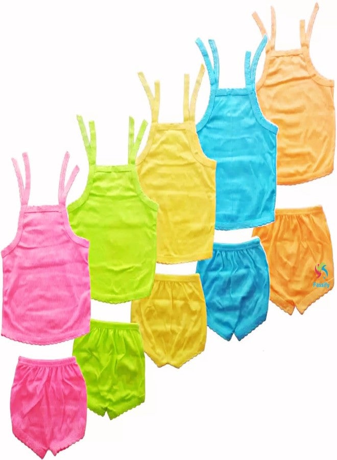 Fassify® New Born Baby Boy & Girls Stylish Trendy Top/TShirt and Shorts Dress set with front button open. Pack of 10pc combo set (0-6 Months)(Multicolor) - Image 4