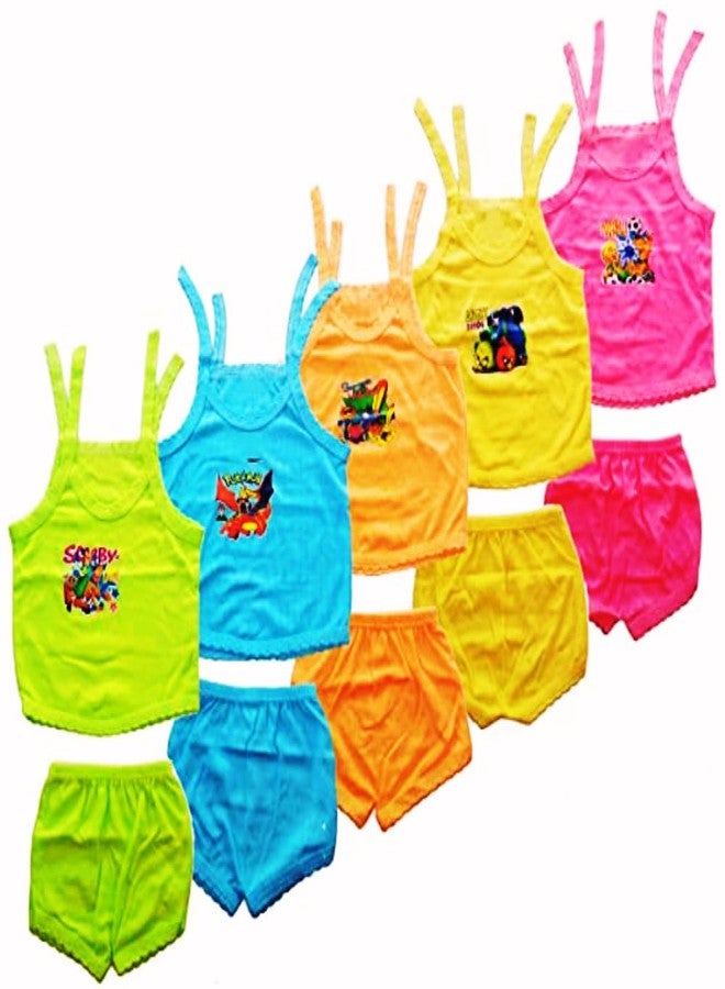 Fassify® New Born Baby Boy & Girls Stylish Trendy Top/TShirt and Shorts Dress set with front button open. Pack of 10pc combo set (0-6 Months)(Multicolor) - Image 3