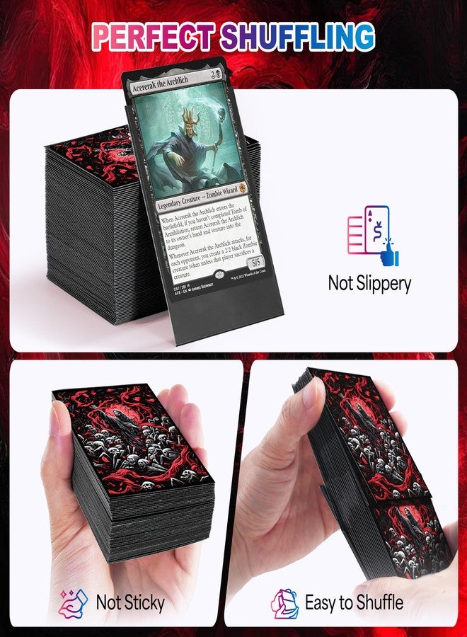 UAONO MTG Card Sleeves - Death 100 Count Standard Size Ultra Clear Front & Matte Finish Back Tear Resistant Clear Card Sleeves Matte Art Sleeve for MTG - Image 5
