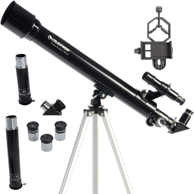 Celestron PowerSeeker 50AZ Telescope with Smartphone Adapter - Image 1
