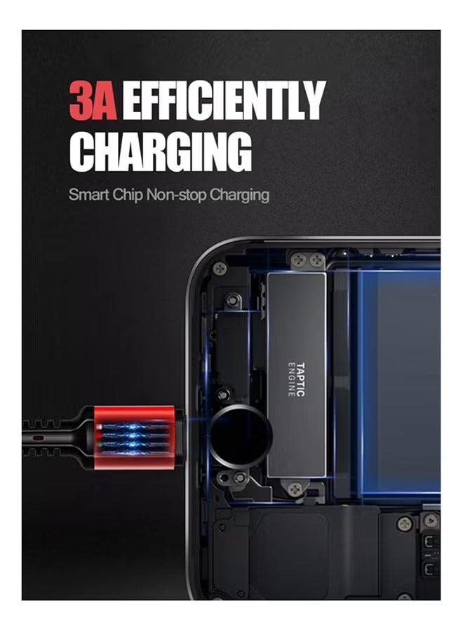 أوسامس كابل شحن سريع 3 في 1 متعدد الألوان - Image 3