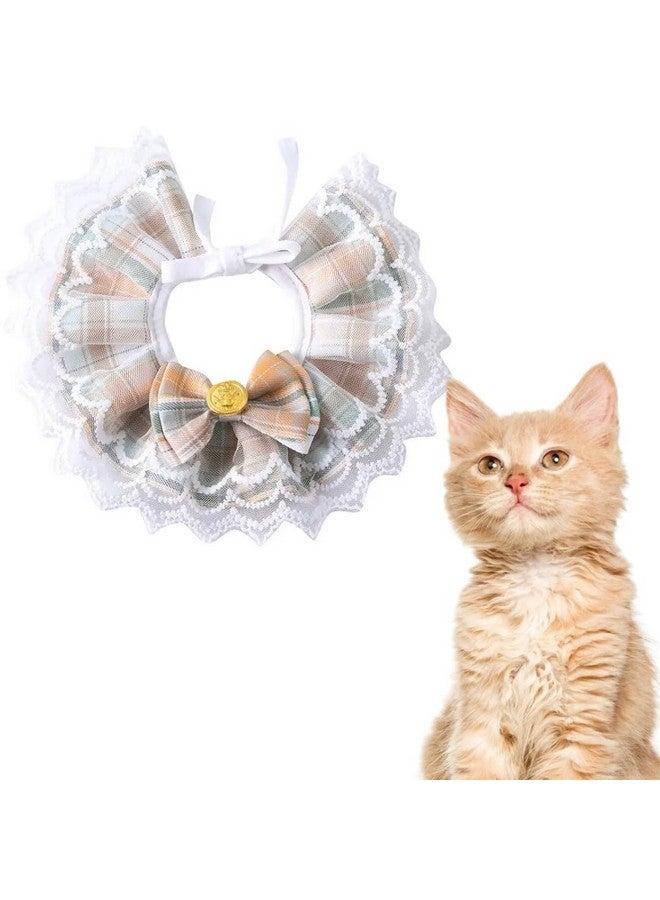 سايج سكوير تجسيد لأزياء القطط المتطورة - دلل صديقك الفروي بطوق القماش الفاخر المزين بزينة فيونكة رائعة للحفلات والتصوير الفوتوغرافي والمناسبات (متوسط) - Image 1