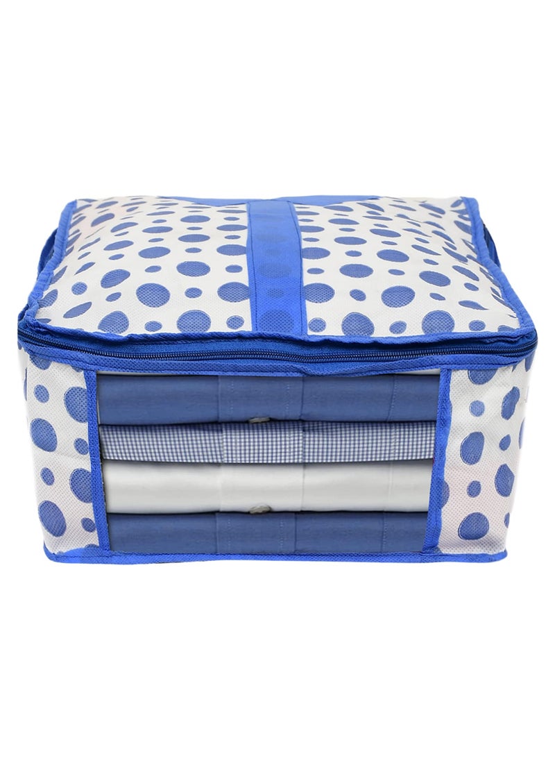 Kuber Industries Kuber Industries Dot Print NonWoven Shirt CoverClothing OrganizerWardrobe Organizer For Home Traveling Blue 54KM4177  - Image 5