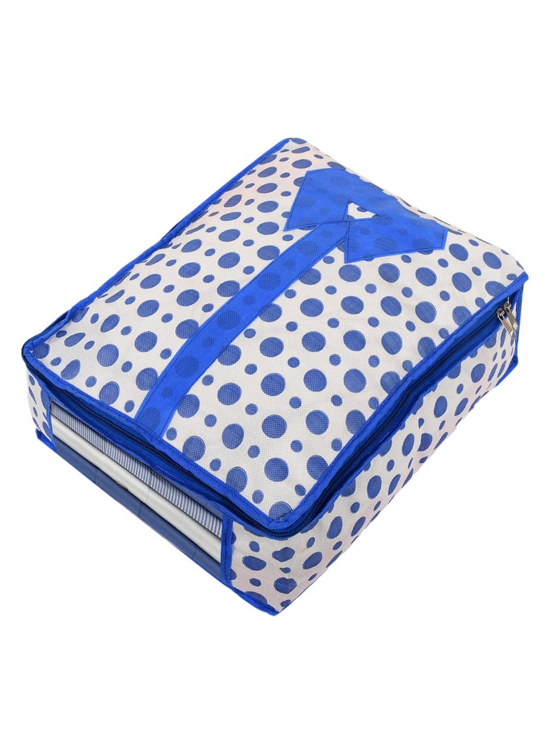 Kuber Industries Kuber Industries Dot Print NonWoven Shirt CoverClothing OrganizerWardrobe Organizer For Home Traveling Blue 54KM4177  - Image 2