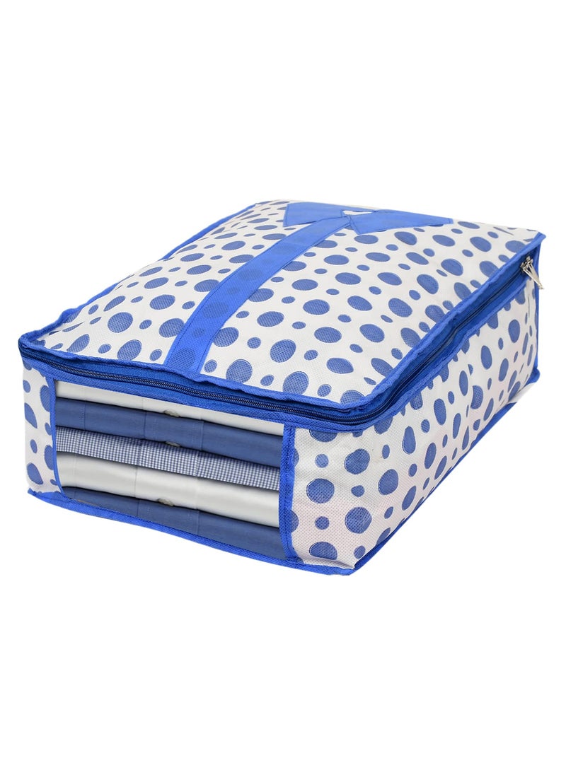 Kuber Industries Kuber Industries Dot Print NonWoven Shirt CoverClothing OrganizerWardrobe Organizer For Home Traveling Blue 54KM4177  - Image 1