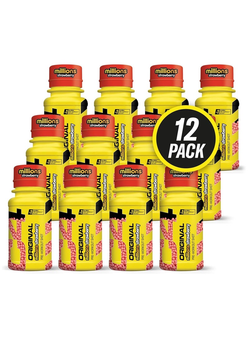 C4  Cellucor Cellucor C4 Orginal Pre Wrokout Shot 60ml Millions Strawberry Flavor Pack of 12 - Image 2