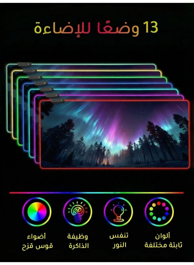 AMIJOY RGB Gaming Mouse Pad 900 x 400 x 3mm, Large Mouse Pad Extended XXL, 13 Lighting Modes, Waterproof Non-Slip Rubber Base Gaming Mouse Pad for PC Laptop Desk Keyboard - Image 3
