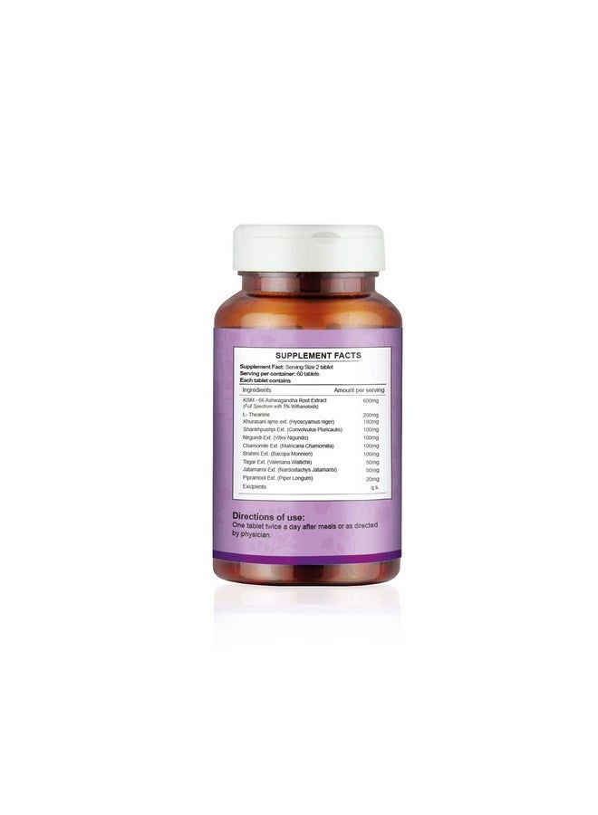 The Old Natural The Old Natural Anti Stress Tablets - Ashwagandha Ksm 66 Extract, L-Theanine, Brahmi, Chamomile Combination For Relieving Stress, - 60 Veg. Capsules (Pack of 1) (Pack of 1)  - Image 4
