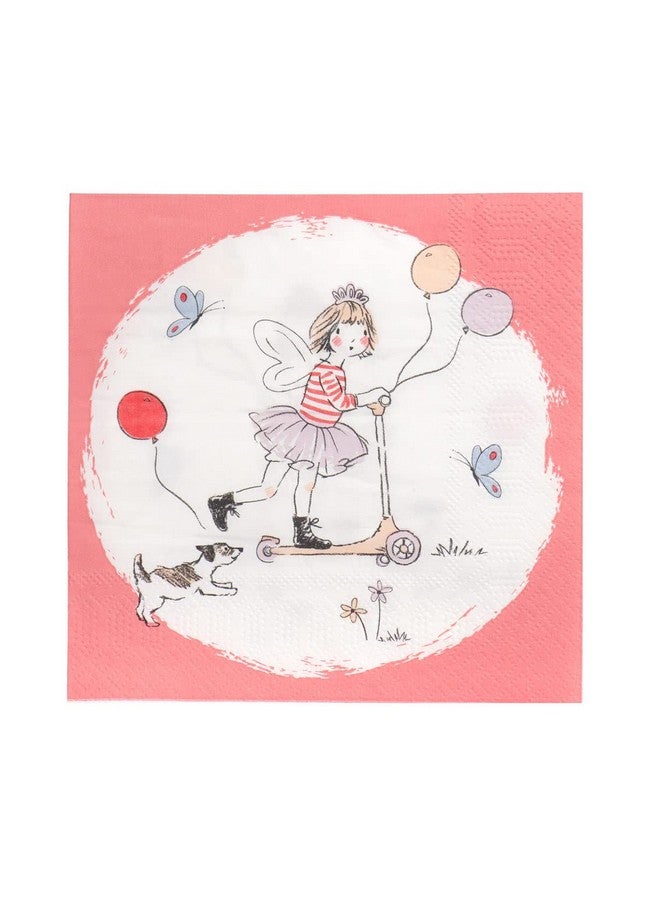 Talking Tables Pink Napkins For Kids Birthday Party Pretty Serviettes Supplies | Recyclable Paper Tableware Disposable | Alternative To Fairy Princess Girls Sleepover Pack Of 20 - Image 1