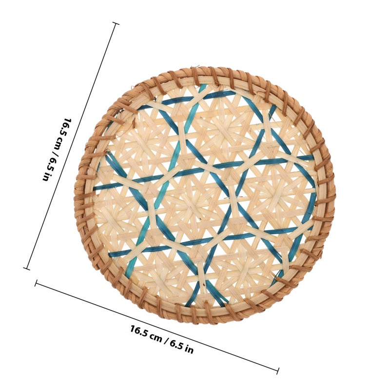 Handmade Woven Heat Insulation Mat for Tea Coffee and Water Cups Rustic Woven Mat Decorative Pad Round Woven Holder - Image 2