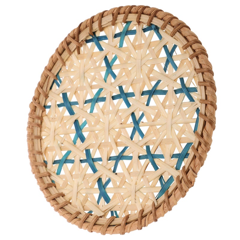 Handmade Woven Heat Insulation Mat for Tea Coffee and Water Cups Rustic Woven Mat Decorative Pad Round Woven Holder - Image 4