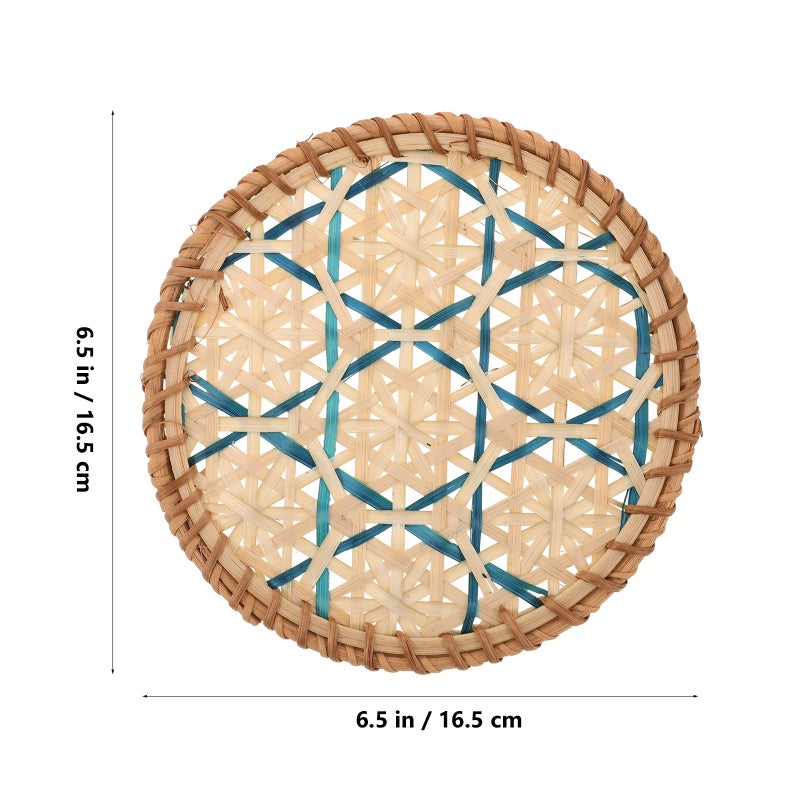 Handmade Woven Heat Insulation Mat for Tea Coffee and Water Cups Rustic Woven Mat Decorative Pad Round Woven Holder - Image 3