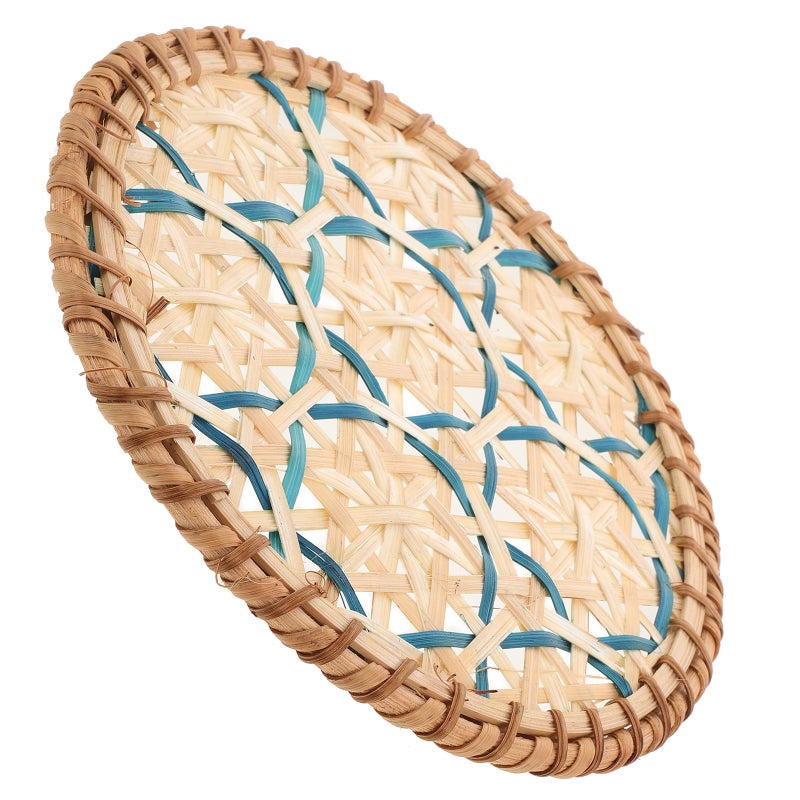 Handmade Woven Heat Insulation Mat for Tea Coffee and Water Cups Rustic Woven Mat Decorative Pad Round Woven Holder - Image 1