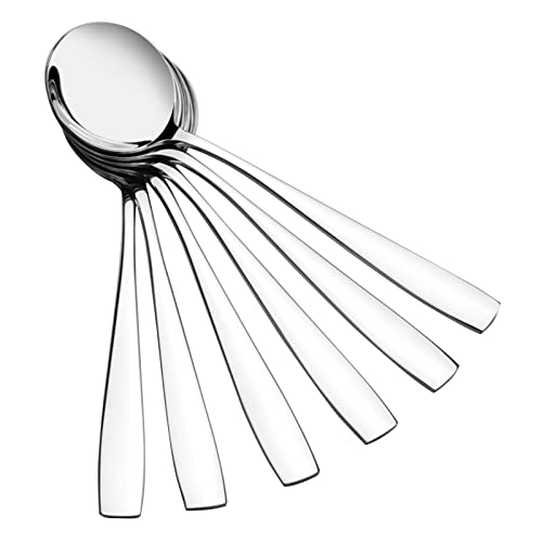Obstnny Round Soup Spoon 12 Piece, Stainless Steel Bouillon Spoon - Image 1