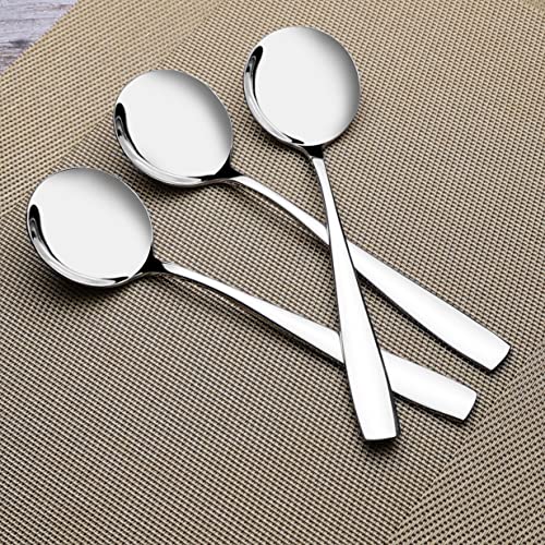Obstnny Round Soup Spoon 12 Piece, Stainless Steel Bouillon Spoon - Image 5