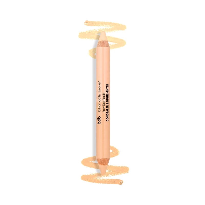 Billion Dollar Brows Duo Brow Highlighter  Concealer Pencil  2in1 Creamy Formula for Lifting  Highlighting Blendable Concealer  Buildable Highlighter CrueltyFree  Vegan for Radiant Brows
