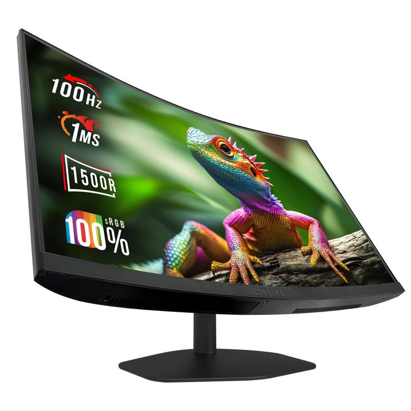 Sceptre جديد! شاشة ألعاب منحنية 27 بوصة من سبيكتر 1500R 100Hz HDMI X2 DisplayPort 1ms 100% sRGB، مكبرات صوت مدمجة، لون أسود آلي 2026 (C275W-FW100T) - Image 1
