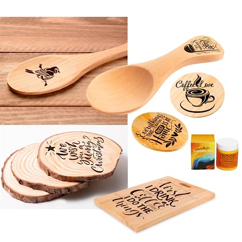 JAJADO Wood Burning Paste and Mini Squeegee, 4 OZ Wood Burning Gel for Wood Slices, Canvas, Denim, Craft Woodboard, Heat Activated Wood Burning Stencil Paste for DIY Home Decor Art Crafts - Image 5