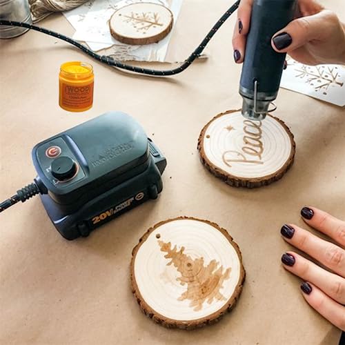 JAJADO Wood Burning Paste and Mini Squeegee, 4 OZ Wood Burning Gel for Wood Slices, Canvas, Denim, Craft Woodboard, Heat Activated Wood Burning Stencil Paste for DIY Home Decor Art Crafts - Image 2