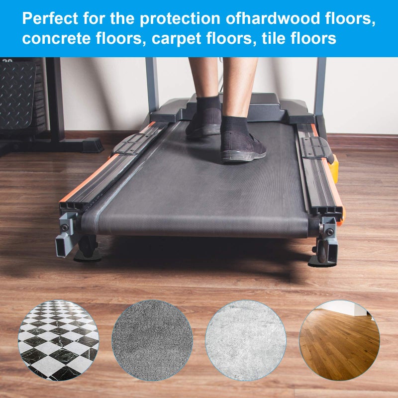 Coolrunner 4Pcs Treadmill Mats, Coolrunner High Density Equipment Pads Noise Reduction for Floor Protection, Washing Machine Pads, Anti Vibration Rubber mats for Stationery Bike, Rowing Machine, Home Gym Station - Image 4