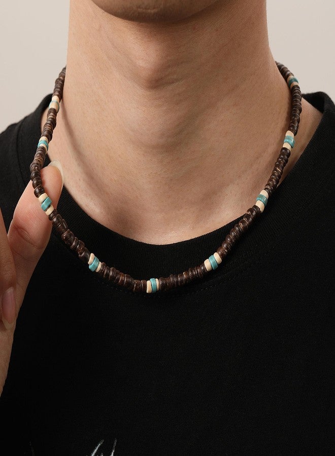Btysun Choker Necklace for Men Beaded Necklaces for Teens Gifts for Teen Boys Summer Beach Multicolor Wooden Bead 14K Gold Plated Adjustable Gift for Him - Image 2