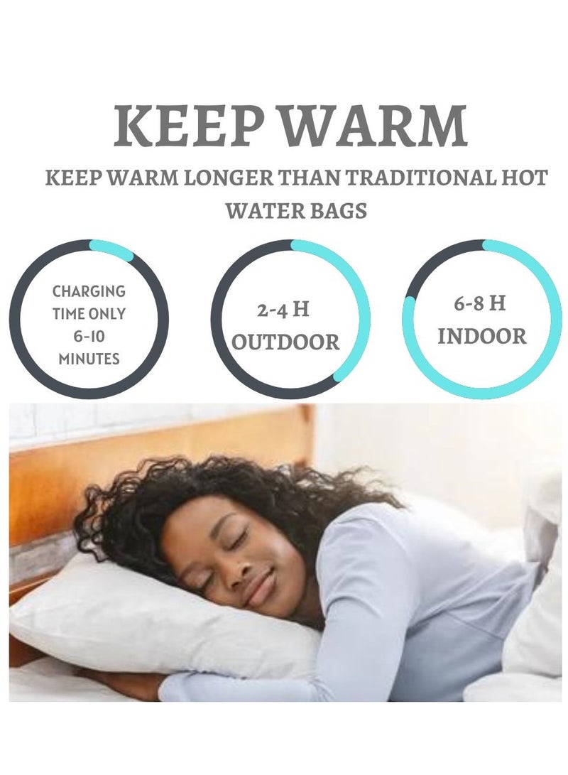 برايم بي جافاودان حقيبة ماء ساخن كهربائية قابلة لإعادة الشحن مع غطاء من الصوف لتخفيف آلام التشنجات والرقبة والكتفين وحقيبة العلاج الساخن وتدفئة اليدين والقدمين - Image 2