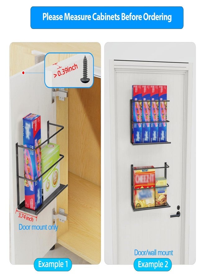Gypie Kitchen Wrap Organizer Door Mount, Aluminum Foil Holder Cabinet Door Organizer Cabinet Storage Basket for Kitchen Wrap/Food Bag Storage, Black - Image 4