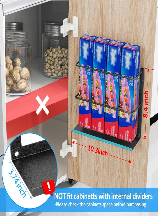 Gypie Kitchen Wrap Organizer Door Mount, Aluminum Foil Holder Cabinet Door Organizer Cabinet Storage Basket for Kitchen Wrap/Food Bag Storage, Black - Image 3