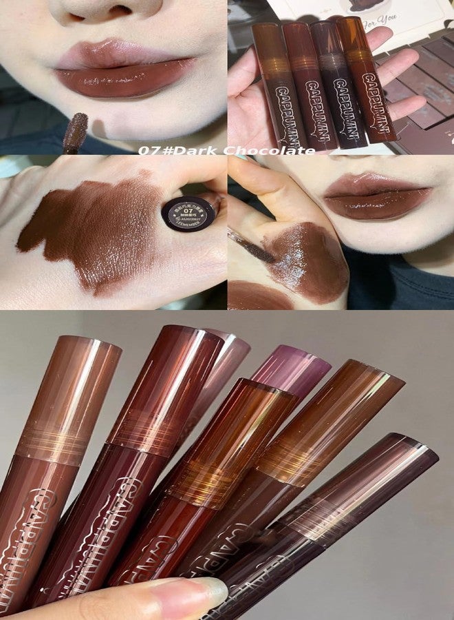 Cappuvini Chocolate Lip Gloss | Nude Dream Lipstick Collection | Lip Moisturizer and Color in One Product Nude Dream Shades from Light Pink to Dark Brown | Perfect for Korean Style Makeup Looks | Lightweight Texture Liquid Lipstick | Long-Lasting Lip Glaze for Women (03# Red Bean Paste, 3g) - Image 5